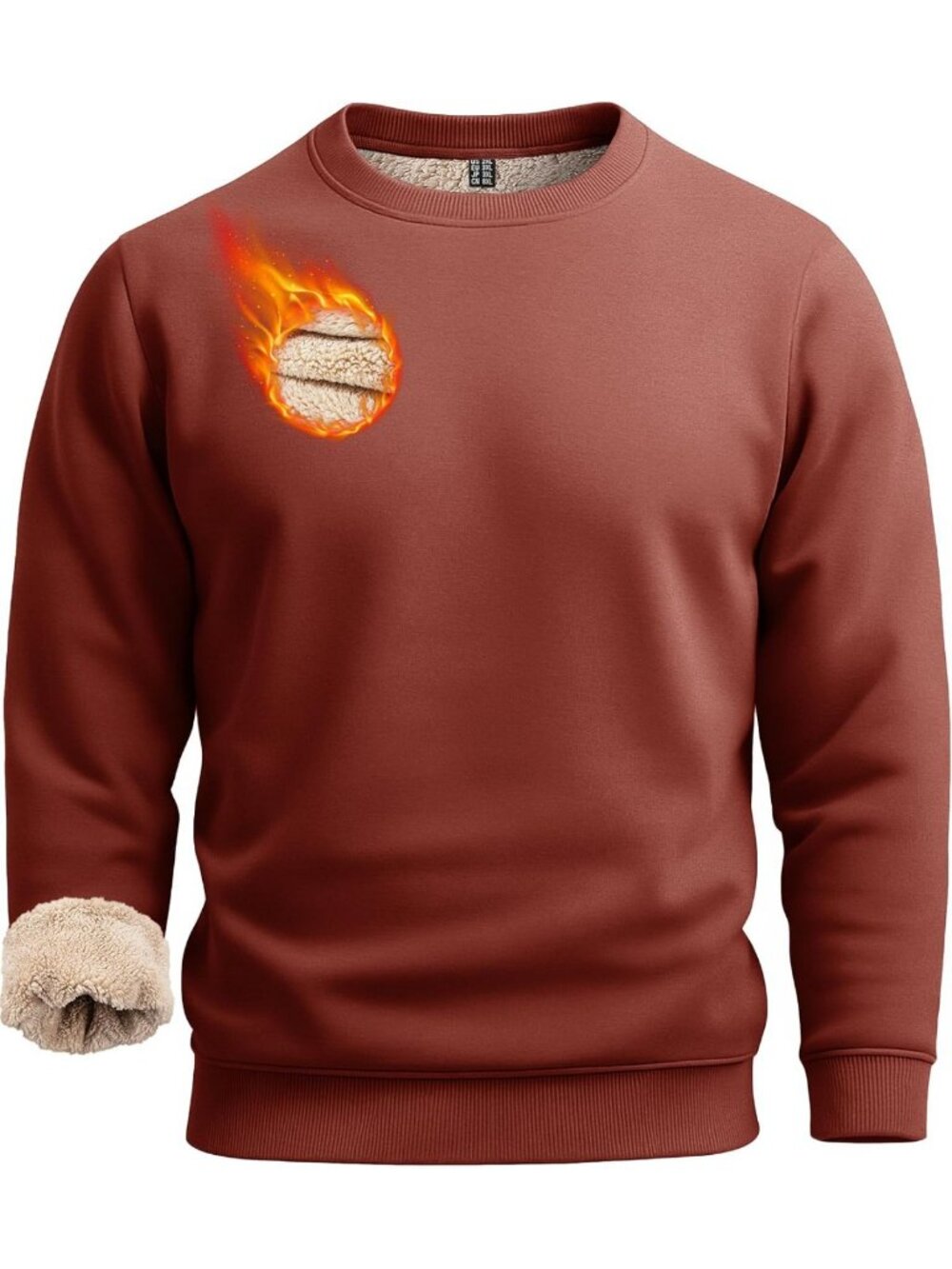 Cozy Heavyweight Fleece Pullover Sweatshirt with Sherpa Lining for Men